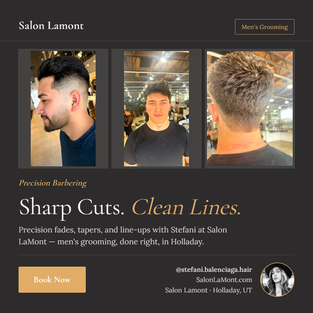 Salon LaMont men’s grooming special with Stefani